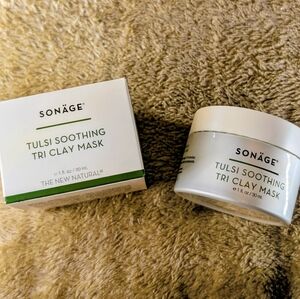 NIB Sonäge Tulsi Soothing Tri Clay Mask | Full Size 1 oz / 30 ml